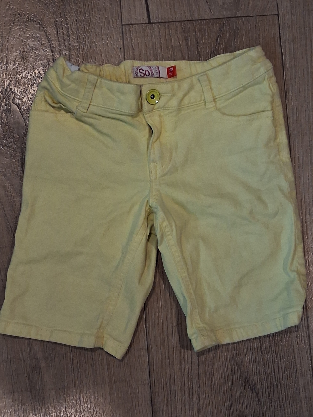 So Authentic American Heritage Girls Jean Shorts Size 10 | Light Yellow | Adjust